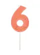 meri meri - candle number 6 coral - swanky boutique malta