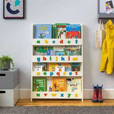 tidy books - Bookcase - White with Multi-Coloured Alphabet - swanky boutique malta