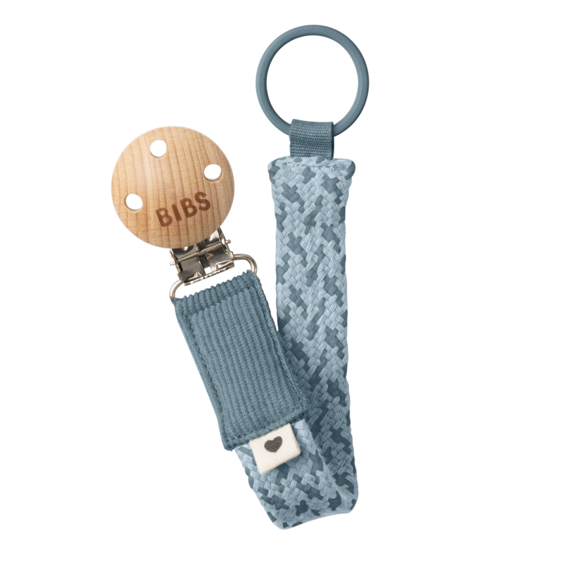 BIBS Pacifier Clip - Petrol/ Baby Blue Swanky Boutique