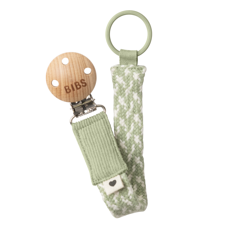 BIBS - Pacifier Clip Braided Blush Ivory - Swanky Boutique