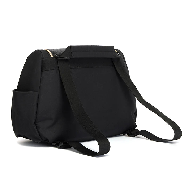 Changing Bag, Pippa Vegan Leather Convertible Backpack - Black