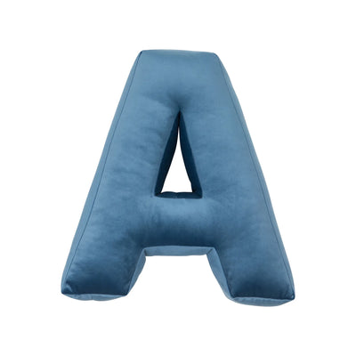 Pillow, Velour - Letter A, Blue