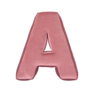Betty's Home - Pillow Velour Letter A Rose - Swanky Boutique