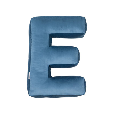 Betty's Home - Pillow Velour Letter E Blue - Swanky Boutique