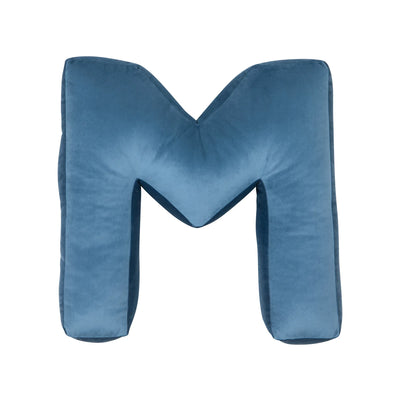 Betty's Home - Pillow Velour Letter M Blue - Swanky Boutique