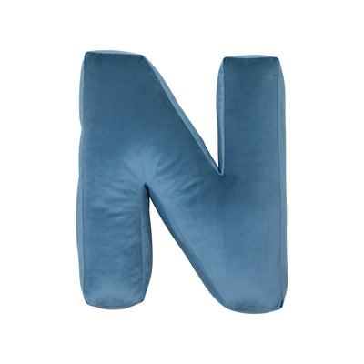 Betty's Home - Pillow Velour Letter N Blue - Swanky Boutique