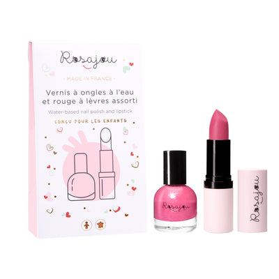 rosajou - Makeup Gift Set, Lipstick & Nail Polish DUO - Rubis Pink - swanky boutique malta