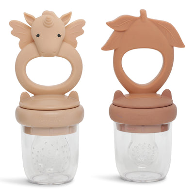 Konges Sloejd - Fresh Food Feeder Pacifier Silicone Unicorn Rose Sand Brown Clay - Swanky Boutique