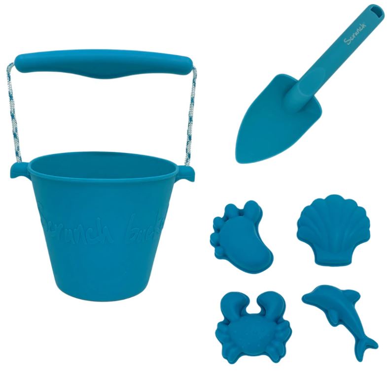 Beach Bucket, Foldable - Petrol Blue
