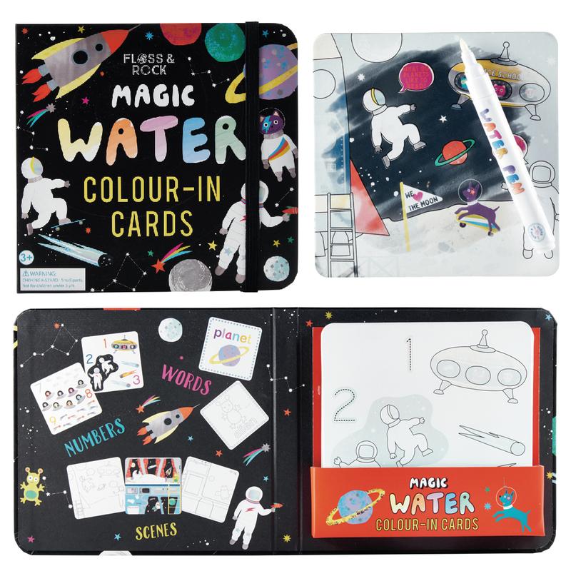 Magic Water Colour-In Cards - Space