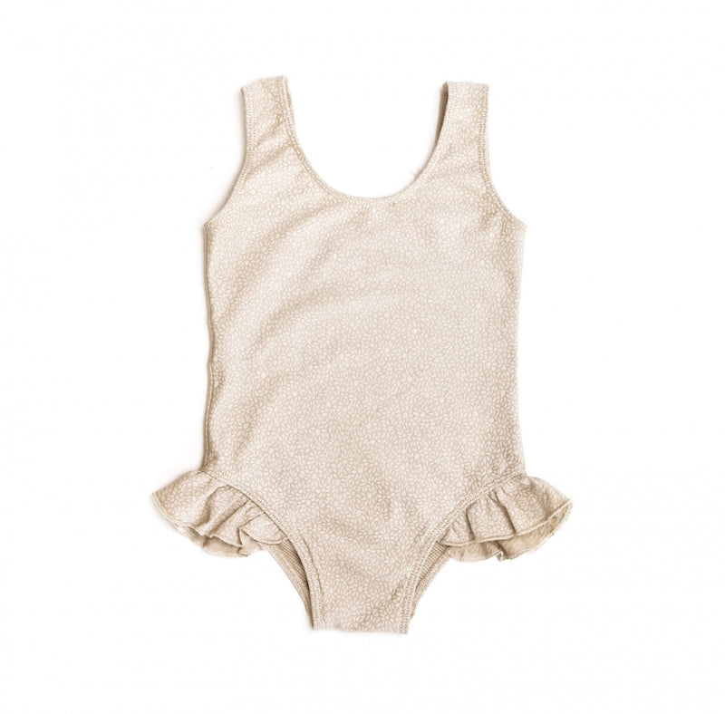 Swimsuit with frills, Organic - Posy Ivory (UPF 50+)
