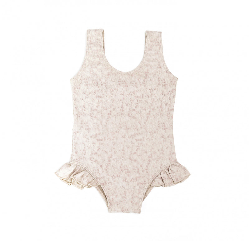 mrs ertha - Swimsuit with frills, Organic - Rosen Blush (UPF 50+) - swanky boutique malta