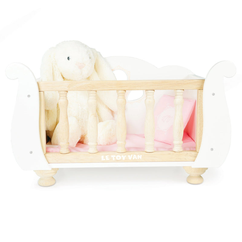 Le Toy Van - Dolls Cot Bed Sleigh White - Swanky Boutique