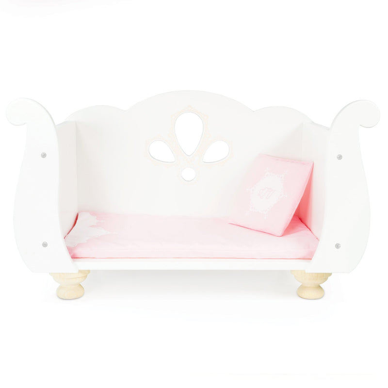 Le Toy Van - Dolls Cot Bed Sleigh White - Swanky Boutique