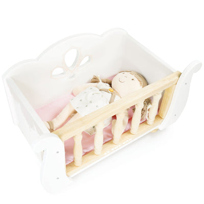 Le Toy Van - Dolls Cot Bed Sleigh White - Swanky Boutique