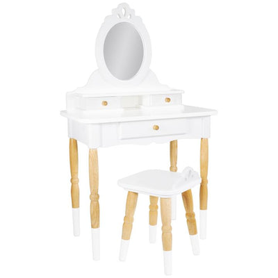 Le Toy Van - Dressing Table & Stool Wooden White Natural - Swanky Boutique