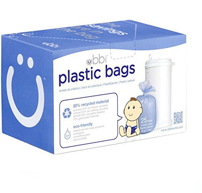 Plastic Bags for Ubbi Diaper Bin, 3-Pack of 25 Plastic Bags