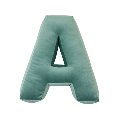 Betty's Home - Pillow Velour Letter A Mint - Swanky Boutique