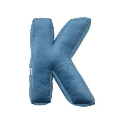 Betty's Home - Pillow Velour Letter K Blue - Swanky Boutique