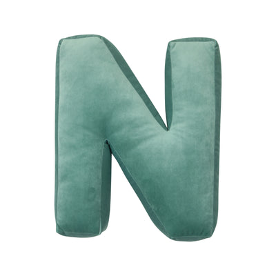 Betty's Home - Pillow Velour Letter N Mint - Swanky Boutique