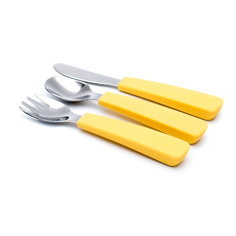 We Might Be Tiny - Cutlery Set of 3 Toddler Feedie Yellow - Swanky Boutique