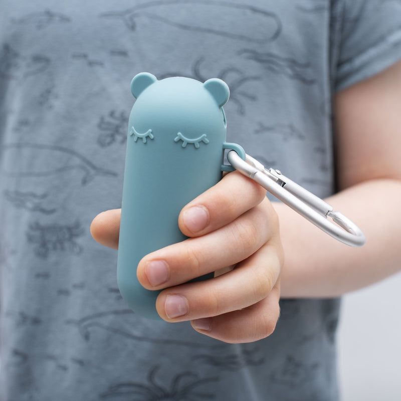 We Might Be Tiny - Straw + Travel Keepie Silicone Bear Blue Dusk - Swanky Boutique