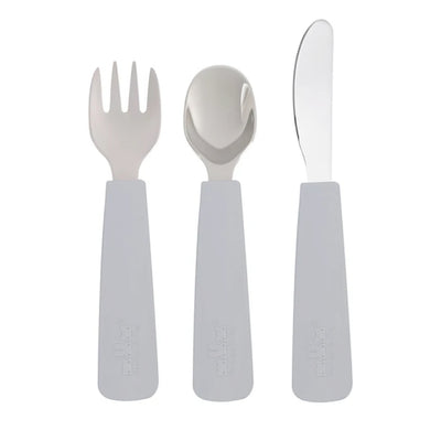 We Might Be Tiny - Cutlery Set of 3 Toddler Feedie Grey - Swanky Boutique
