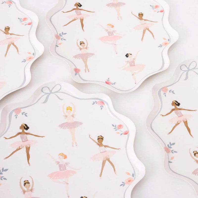 meri meri - plates fsc paper pack of 8 ballerina - swanky boutique malta