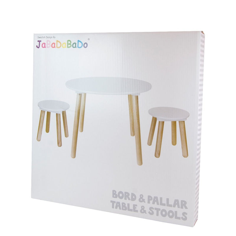 Jabadabado - Table and 2 Stools White - Swanky Boutique