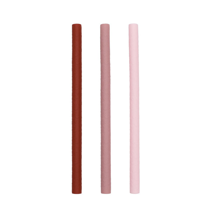 Straws 3-pack, Silicone Bendie - Pinks