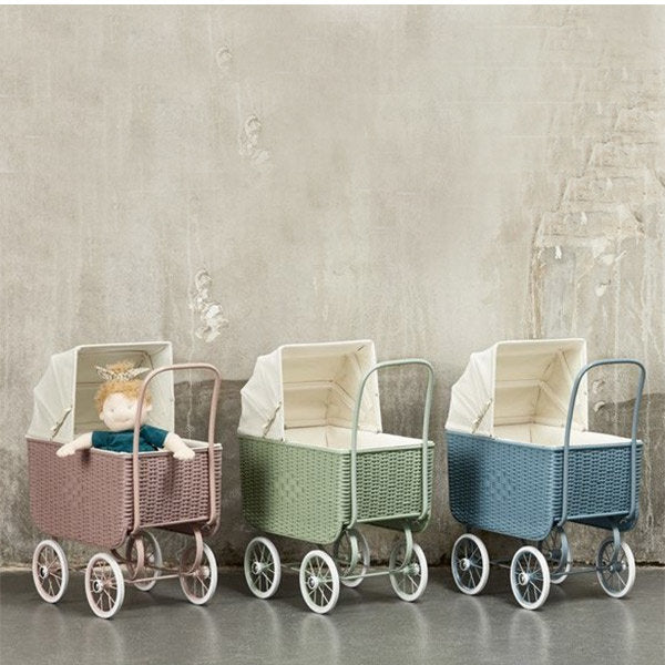 Doll’s Pram, Rattan - Mint