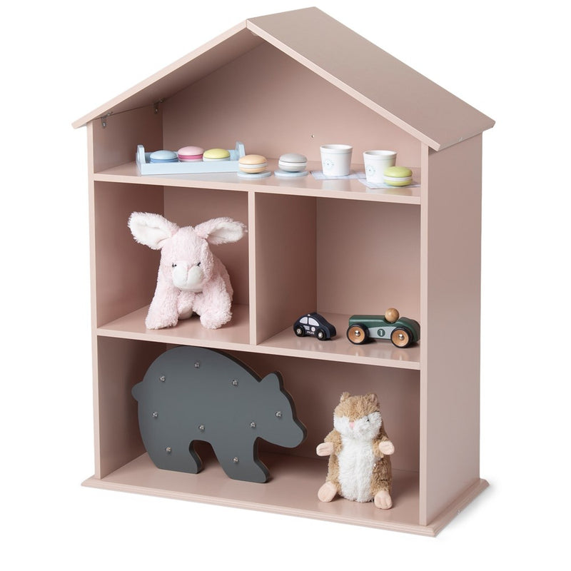 Bookshelf, House Shape - Light Pink