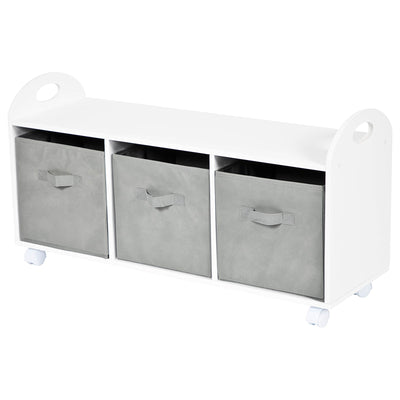 Storage Furniture with 3 Compartments - White/ Grey