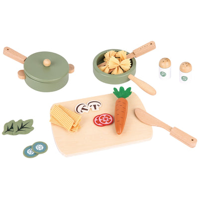 Cooking Play Set with Vegetables (29 Pieces)- Forest Green