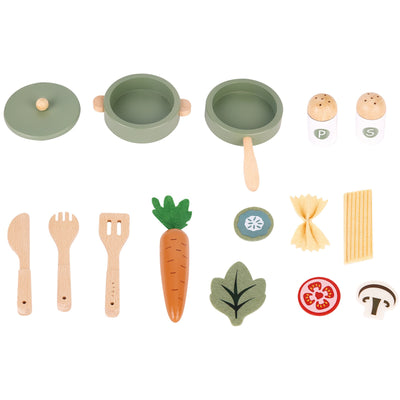 Cooking Play Set with Vegetables (29 Pieces)- Forest Green