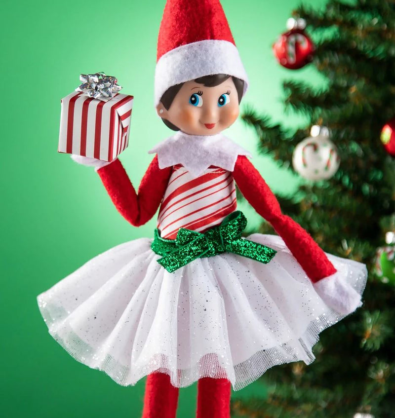 The Elf on the Shelf Extras: Claus Couture Collection - Candy Cane Classic Dress - swanky boutique malta