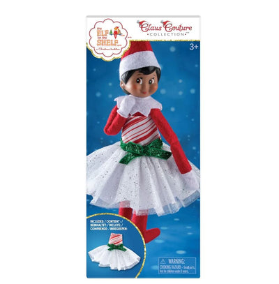 The Elf on the Shelf Extras: Claus Couture Collection - Candy Cane Classic Dress - swanky boutique malta