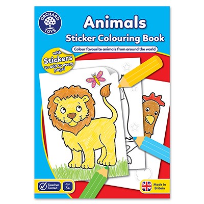 orchard toys - Sticker Colouring Book - Animals (3+ Years) - swanky boutique malta