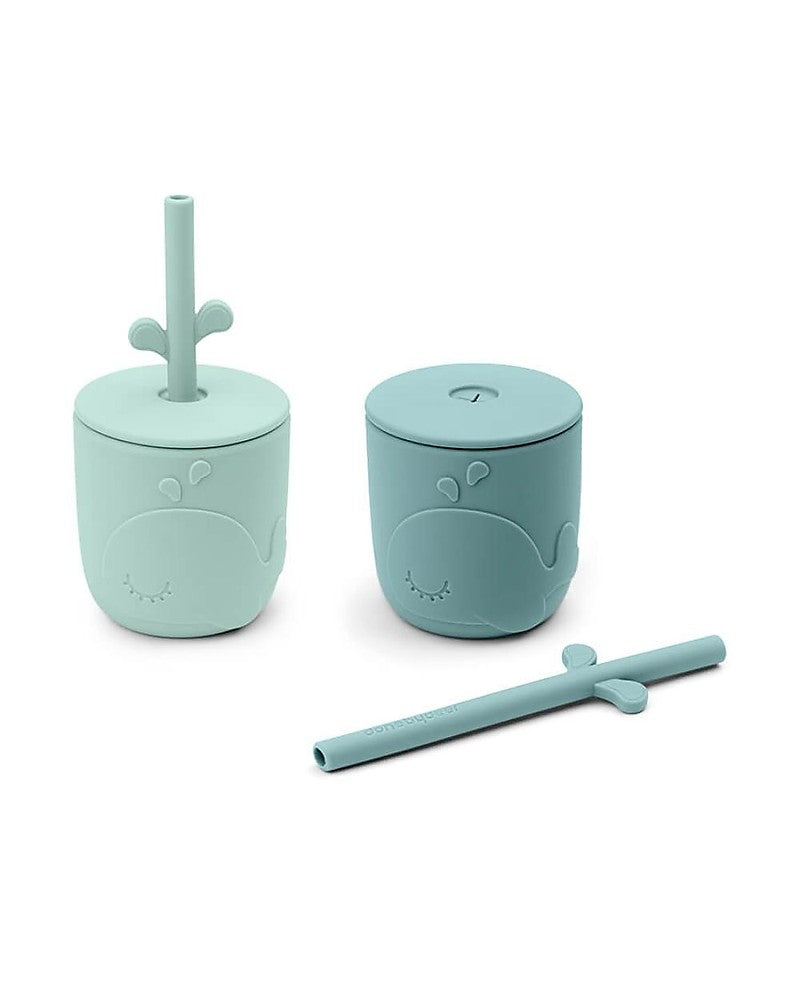 Straw Cups, Silicone (2 Pack) - Powder Blue