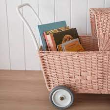 Strolley, Rattan - Rose Pink