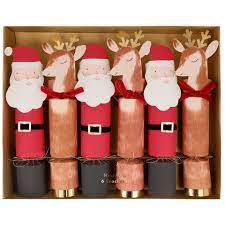 meri meri - christmas crackers large santa & reindeer - swanky boutique malta