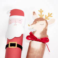 meri meri - christmas crackers large santa & reindeer - swanky boutique malta