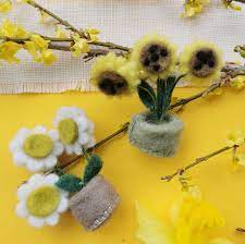 felt so good - easter tree hanging decoration felt pot of daisies - swanky boutique malta