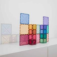 Magnetic Tiles, Pastel Rainbow - Square Expansion Pack (40 Pieces)