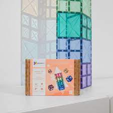Magnetic Tiles, Pastel Rainbow - Square Expansion Pack (40 Pieces)
