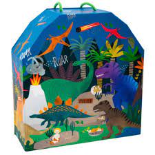 Play Box with Wooden Pieces - Dinosaur