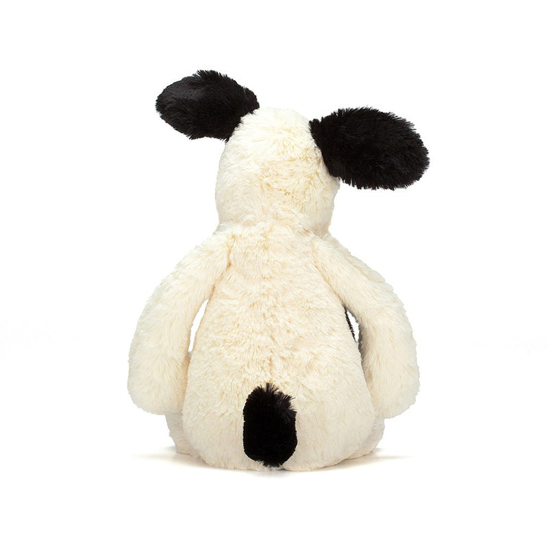 jellycat - soft toy bashful black & cream puppy medium h31cm - swanky boutique malta