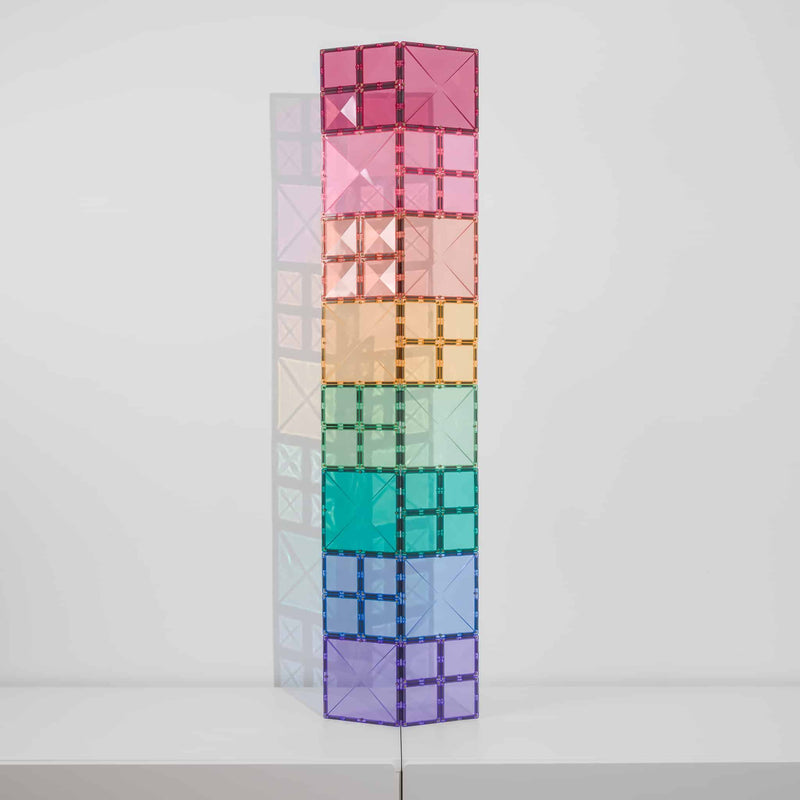 Magnetic Tiles, Pastel Rainbow - Square Expansion Pack (40 Pieces)
