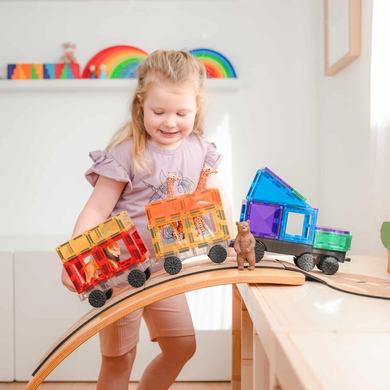 Connetix - Magnetic Tiles Rainbow Transport Pack (50 Pieces) - Swanky Boutique