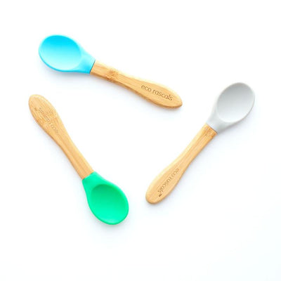 eco rascals - spoons 3 pack bamboo & silicone - swanky boutique malta